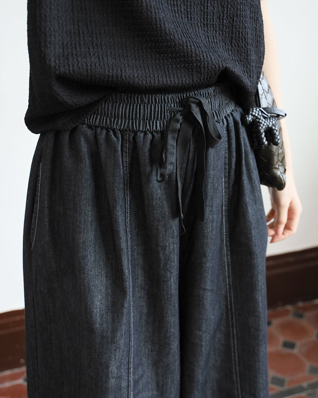 The Folded-Hem Denim Culottes