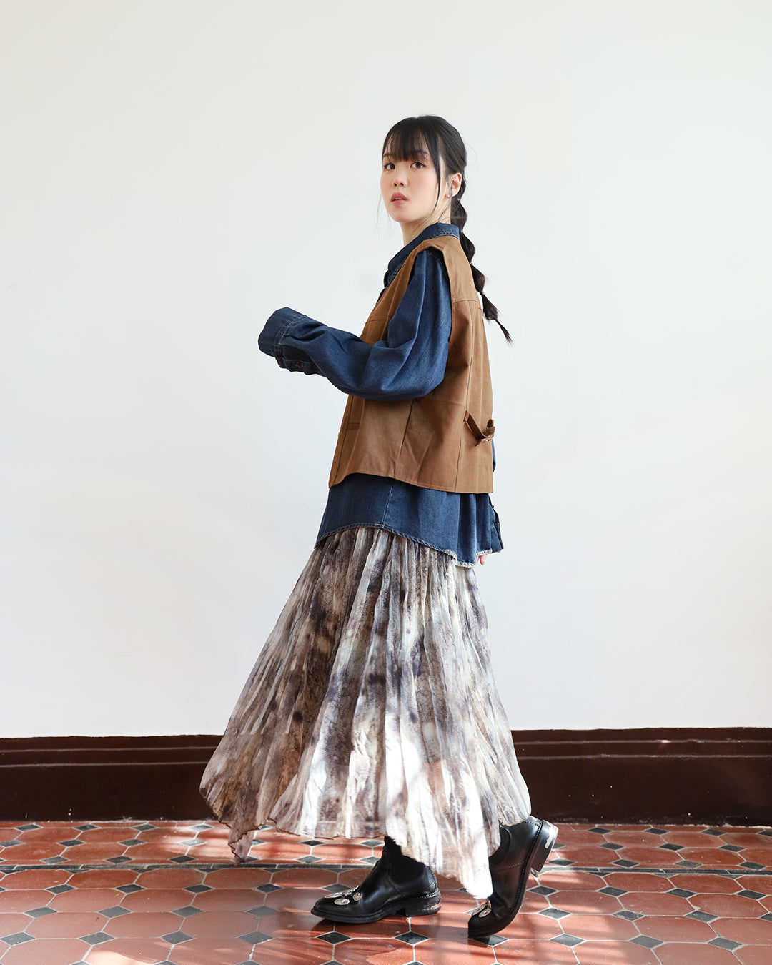 Asymmetric Pattern Skirt