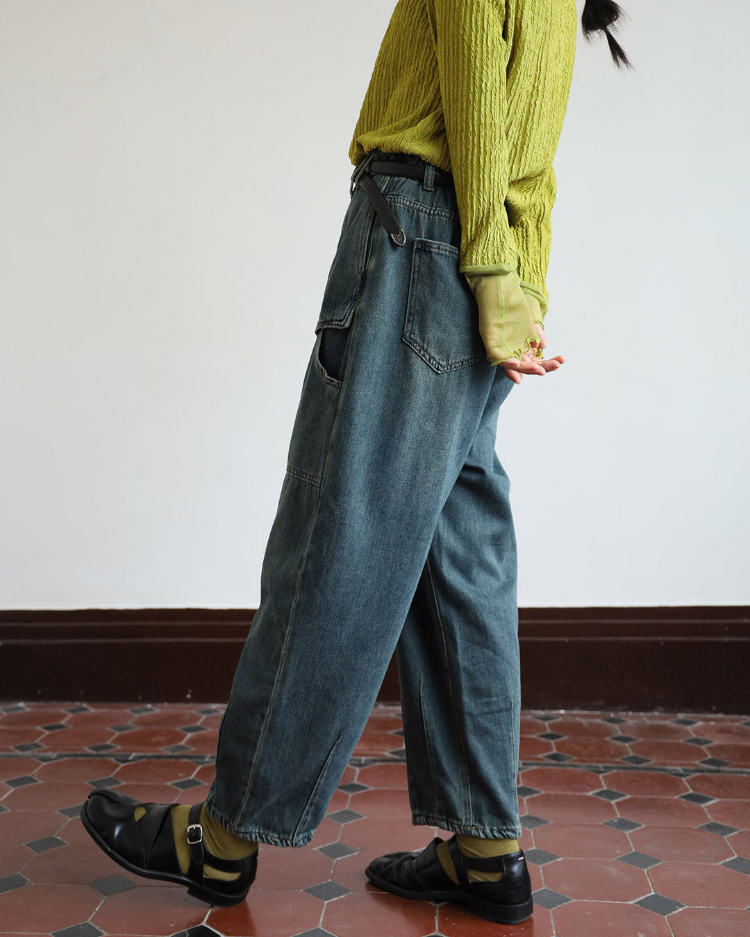 Patch Pockets Jeans (Size S - L)