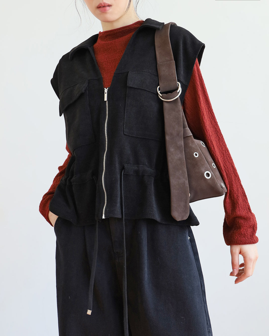 Basic Crinkle Fabric Top (5 colors)