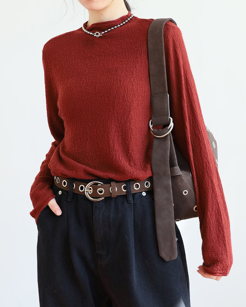 Basic Crinkle Fabric Top (5 colors)