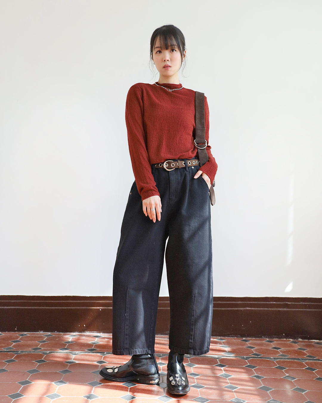 Basic Crinkle Fabric Top (5 colors)