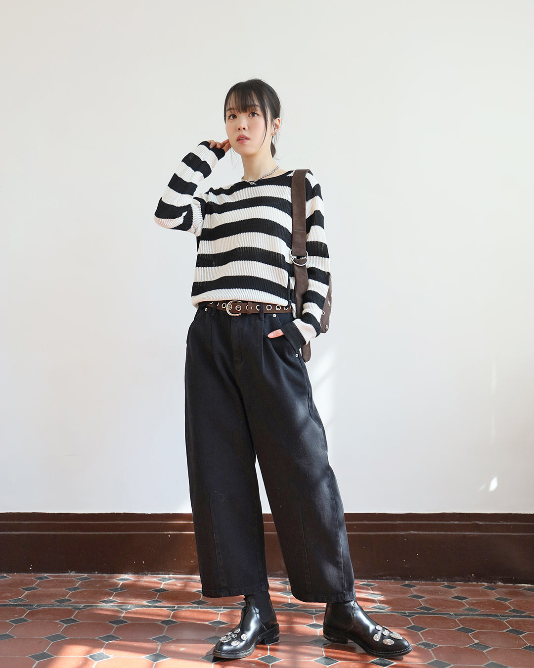 Side Split Striped Top