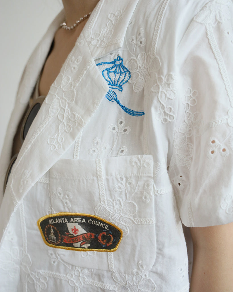 Embroidered Blazer with Badges (2 Colors)