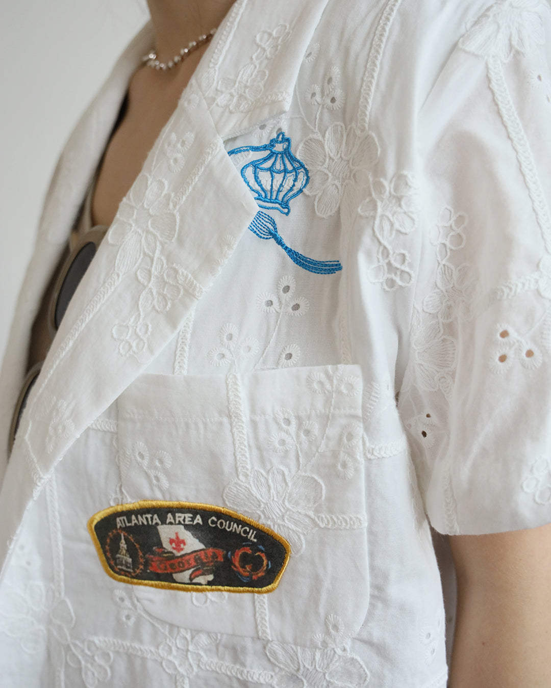 Embroidered Blazer with Badges (2 Colors)