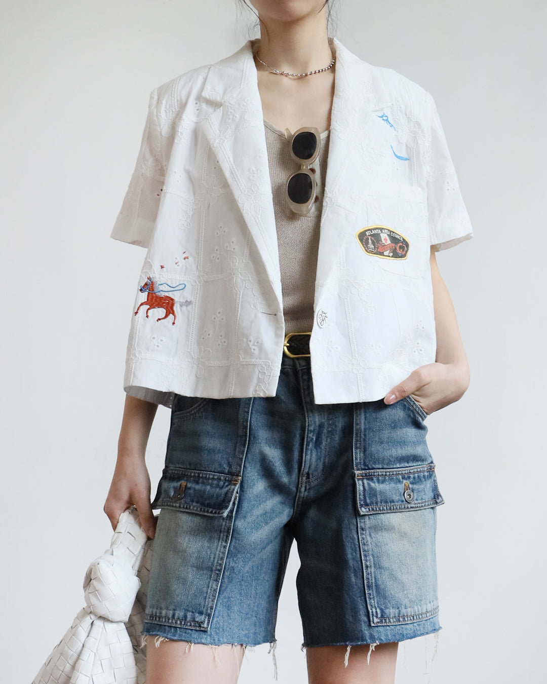 Denim Shorts w/ Front Flap Pockets (Size S - L)