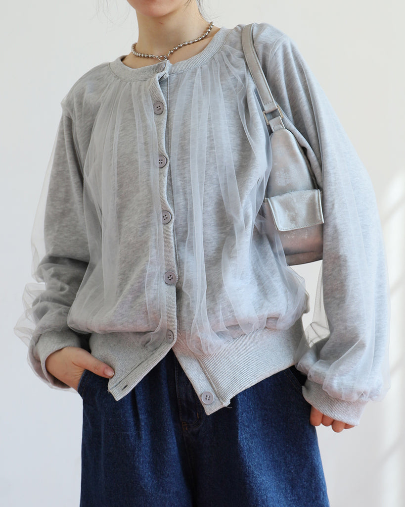 Mesh Layer Cardigan (2 colors)