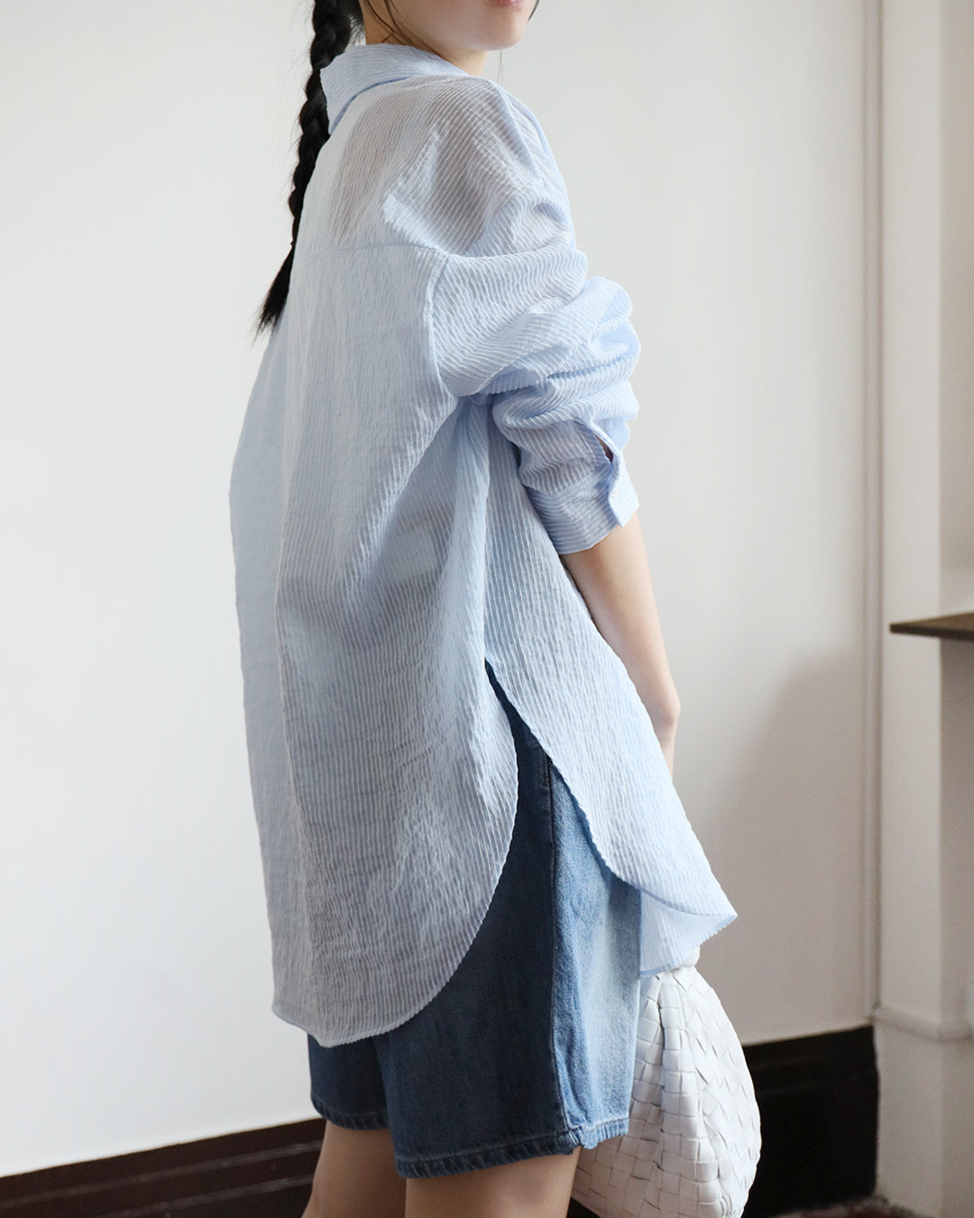Sheer Pinstriped Shirt (2 colors)