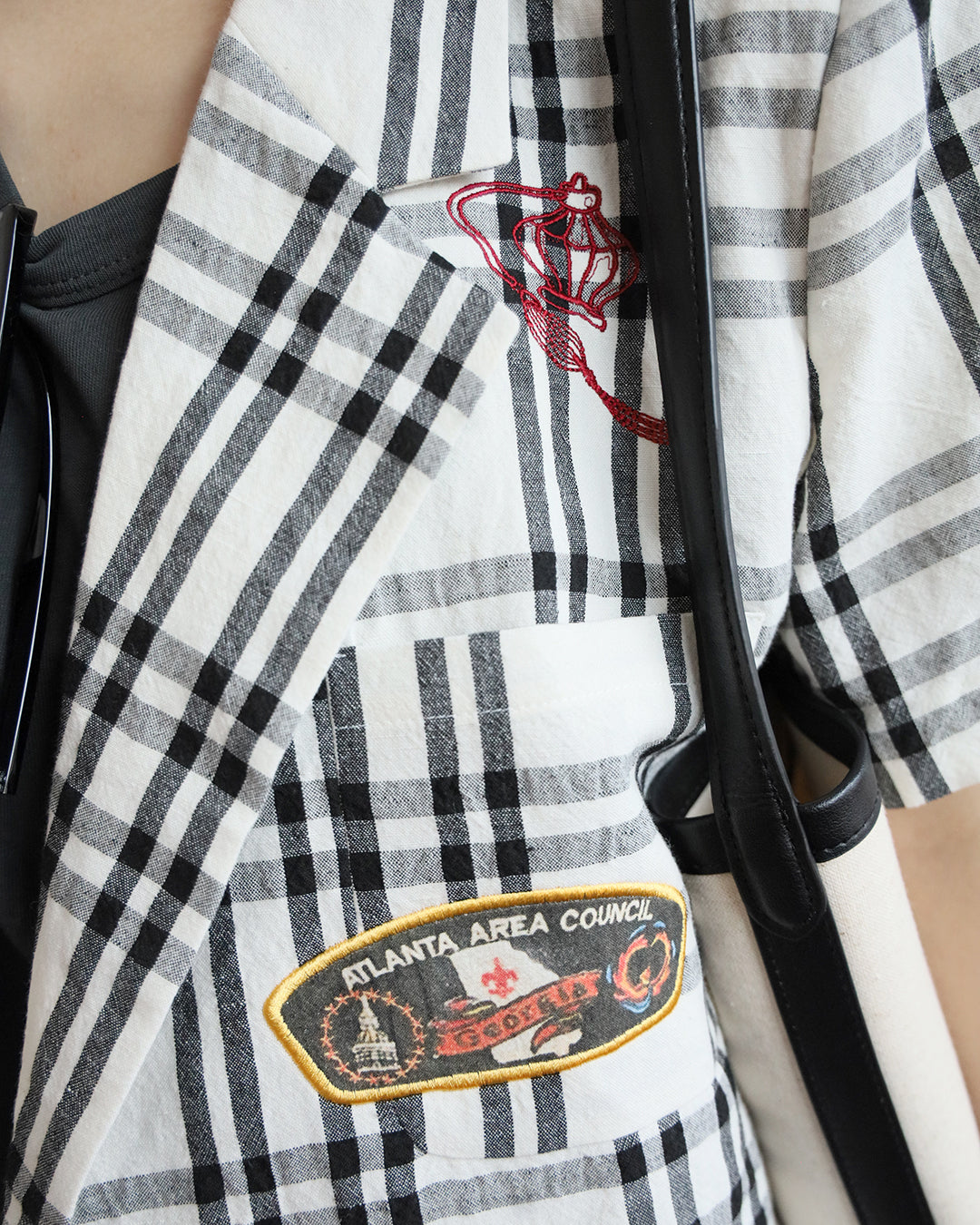 Embroidered Blazer with Badges (2 Colors)