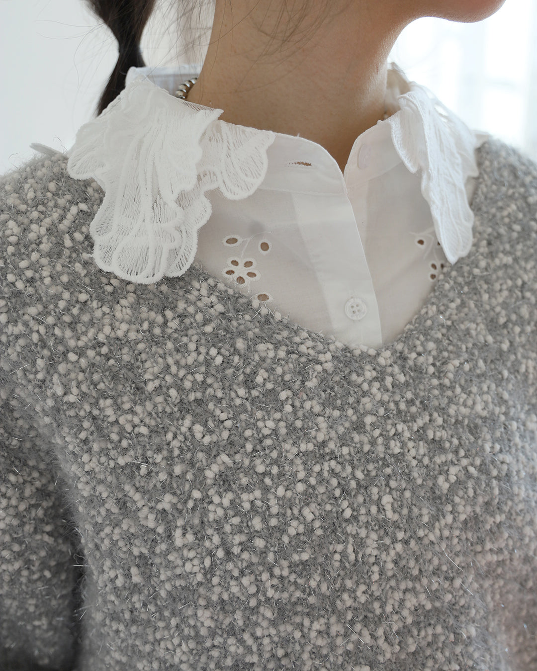 V-Neck Metallic Top (2 colos)