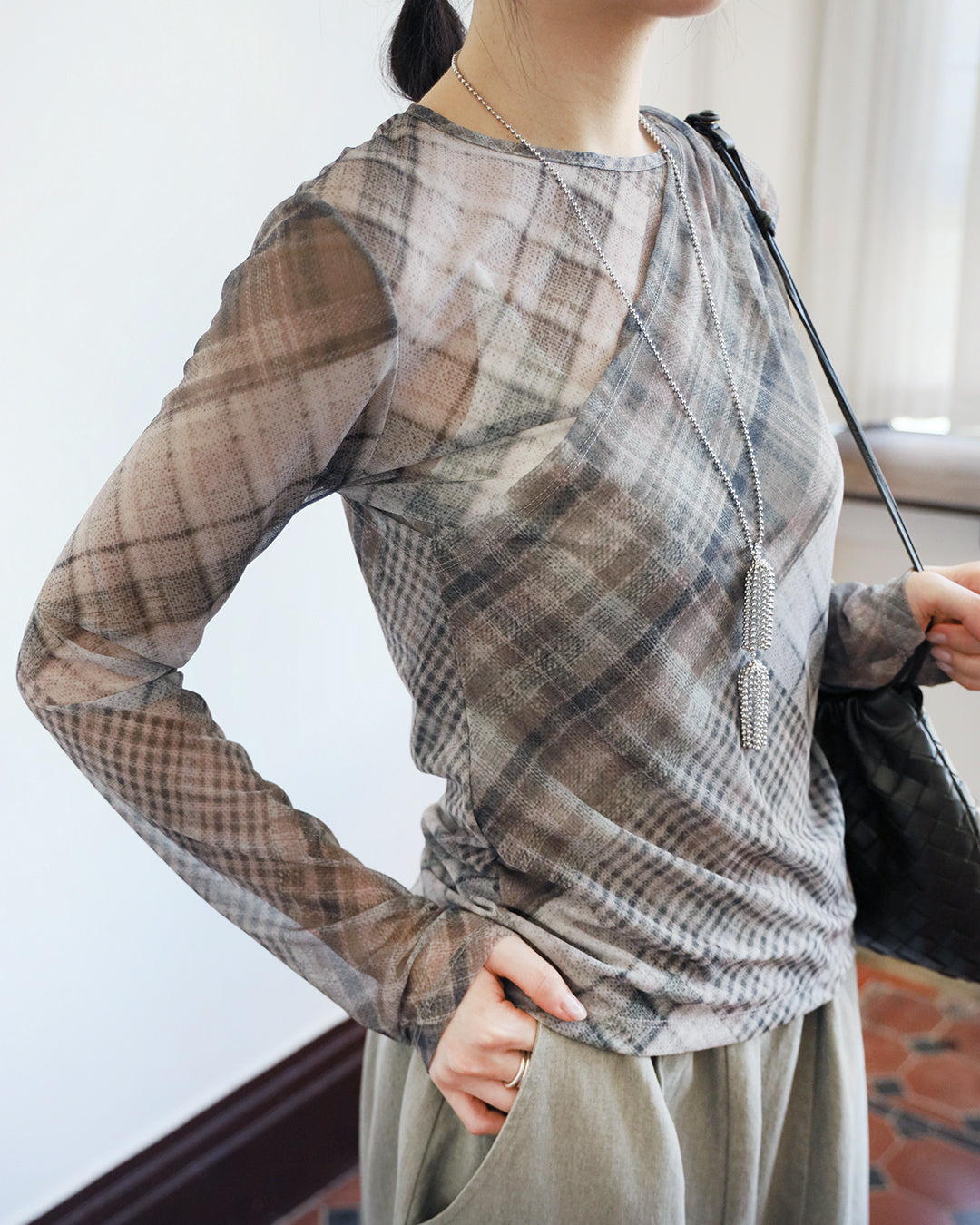 Checker Layer Mesh Top (2 color)