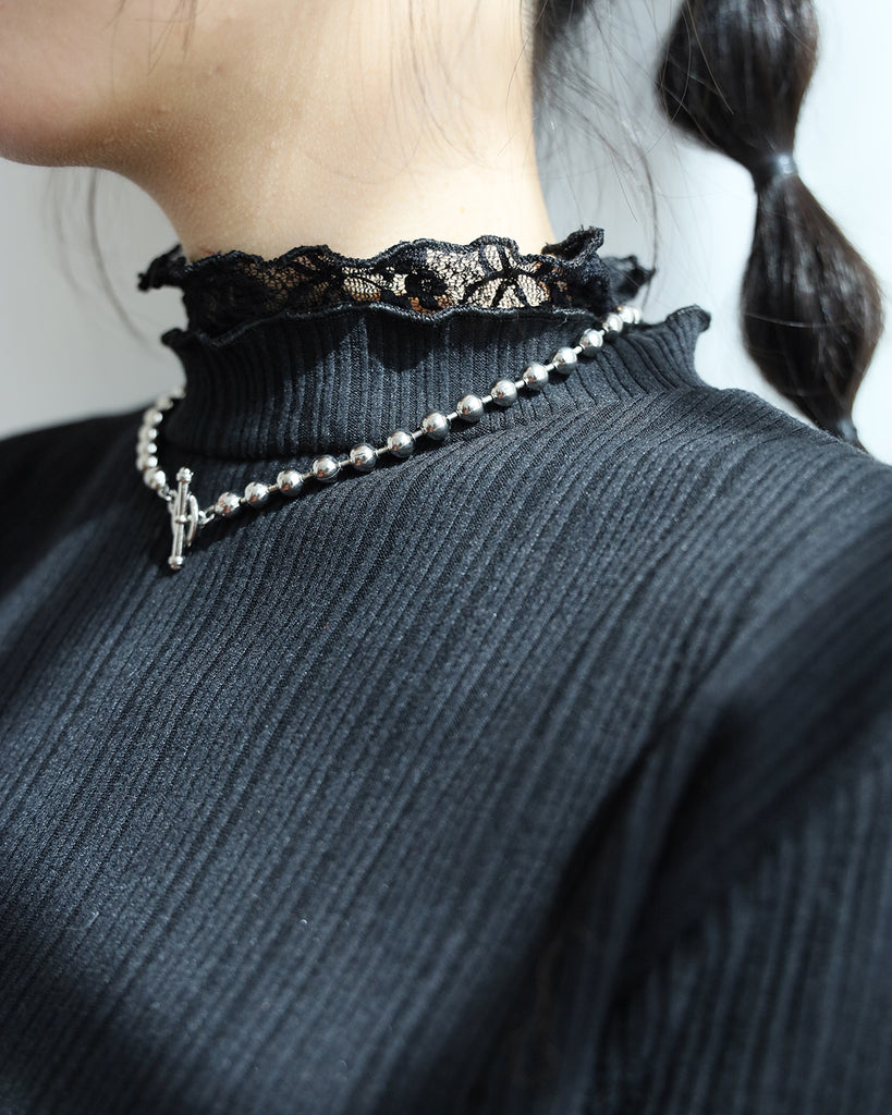 Lace Layer Turtle Neck Top (3 colors)