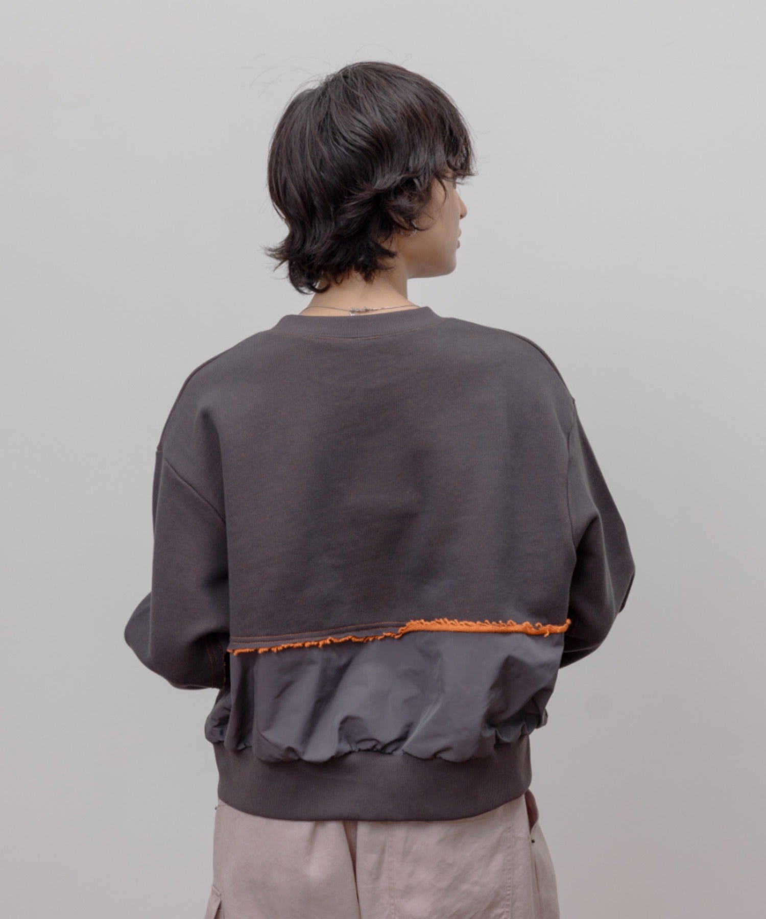 JAPAN BRAND - Mix Fabric Ruffle Trim Sweatshirt