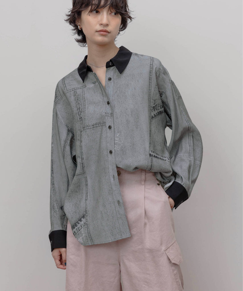 JAPAN BRAND - Fake Denim Printed Shirt (2 Colors)