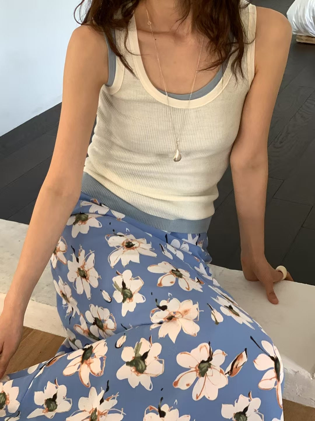 Floral Midi Skirt (2 color)