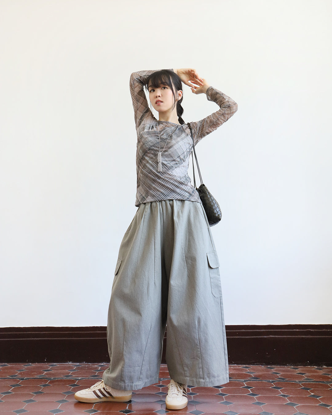 Checker Layer Mesh Top (2 color)