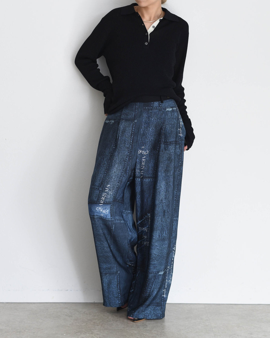 JAPAN BRAND - Fake Denim Printed Pants (2 Colors)