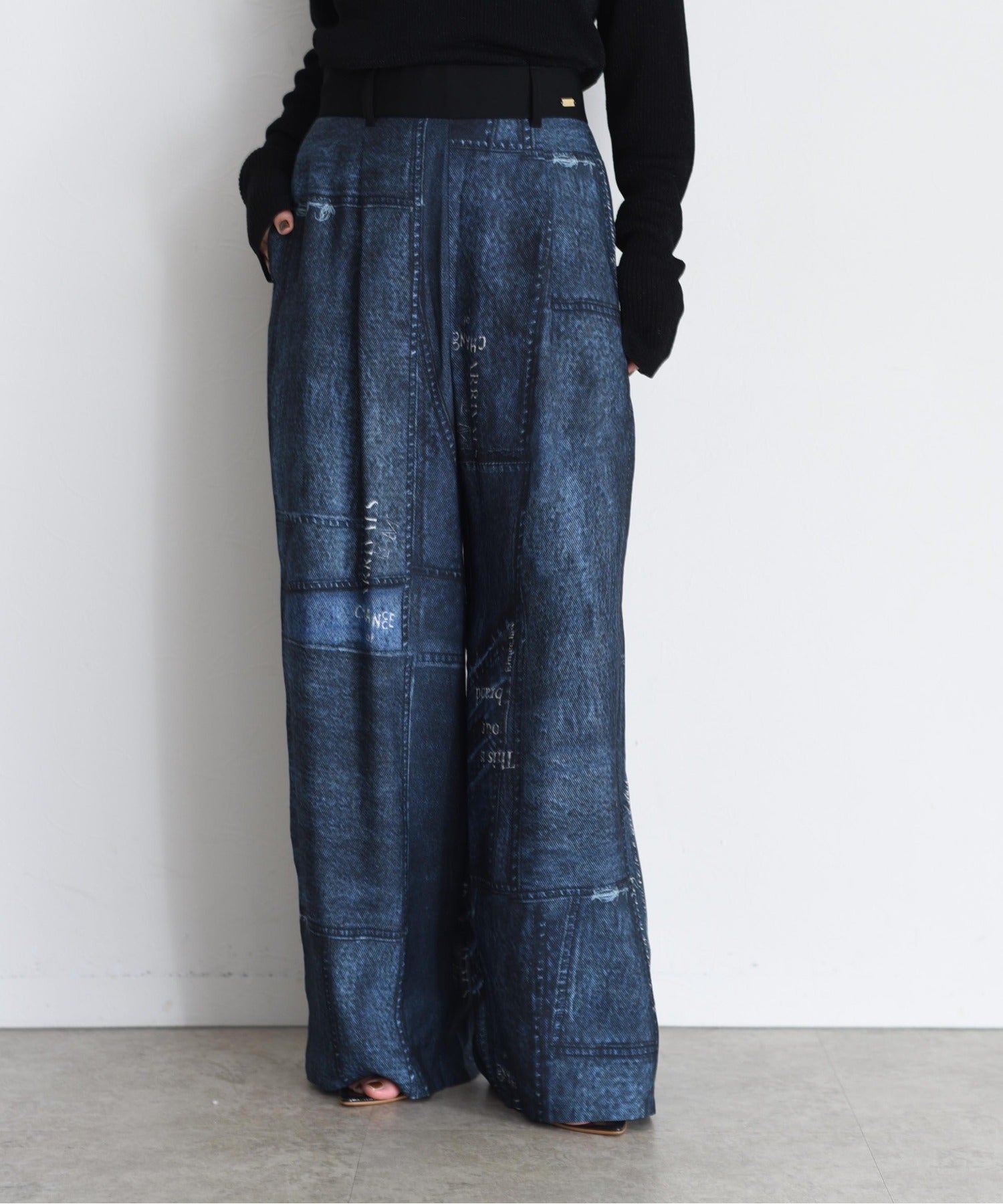 JAPAN BRAND - Fake Denim Printed Pants (2 Colors)