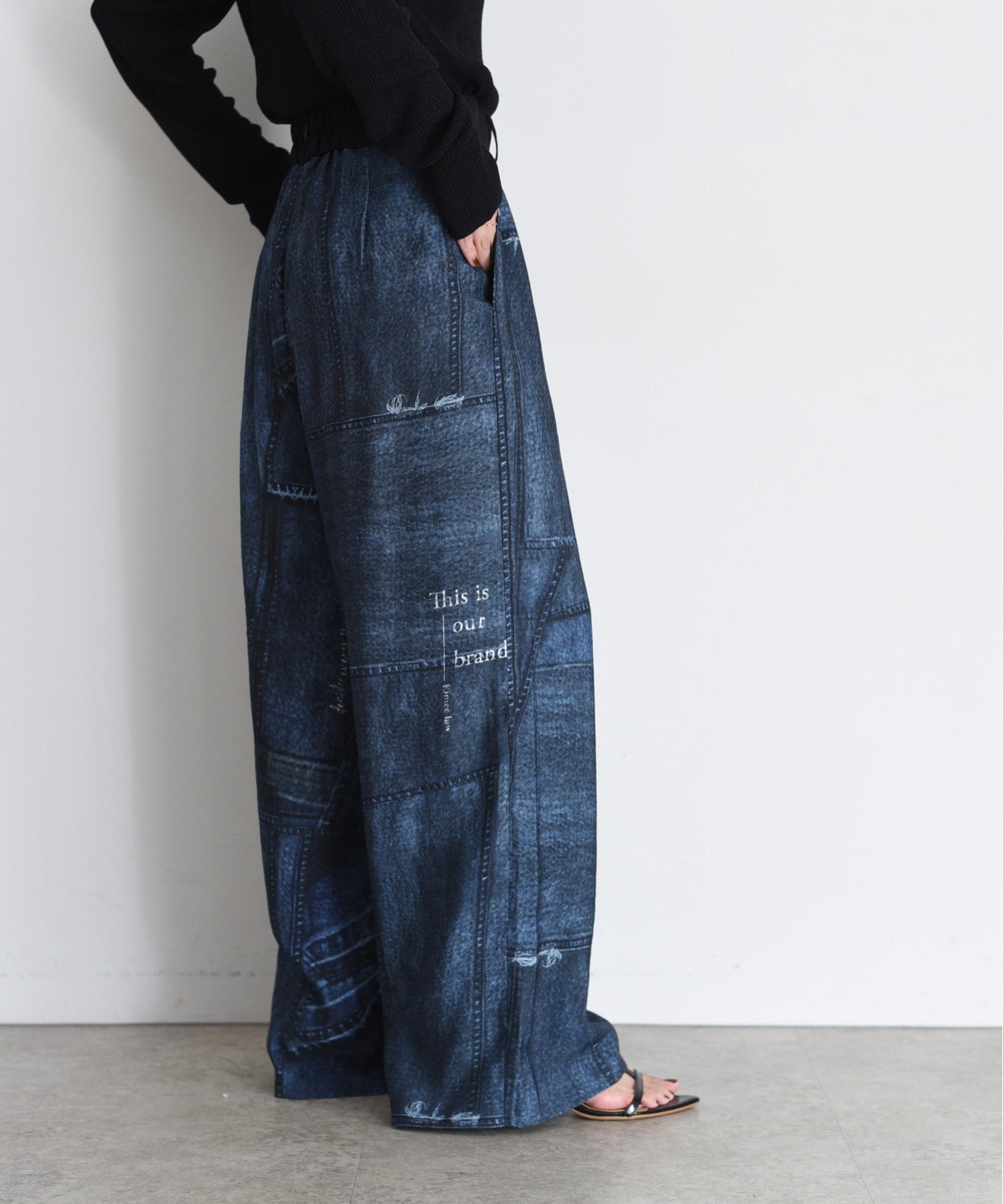 JAPAN BRAND - Fake Denim Printed Pants (2 Colors)