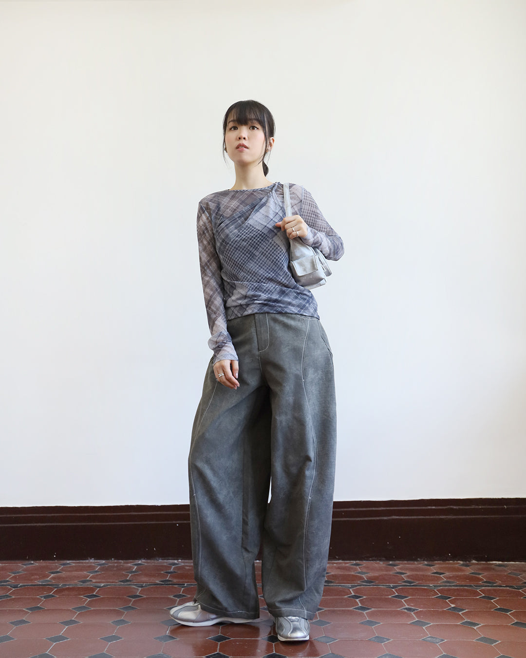 Checker Layer Mesh Top (2 color)