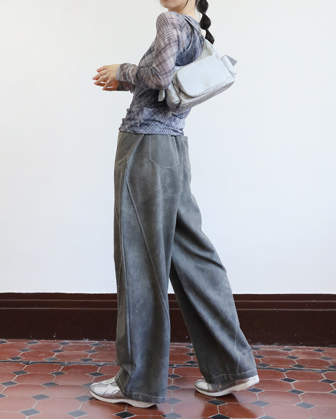 Contrast Stitch Ballon Pants