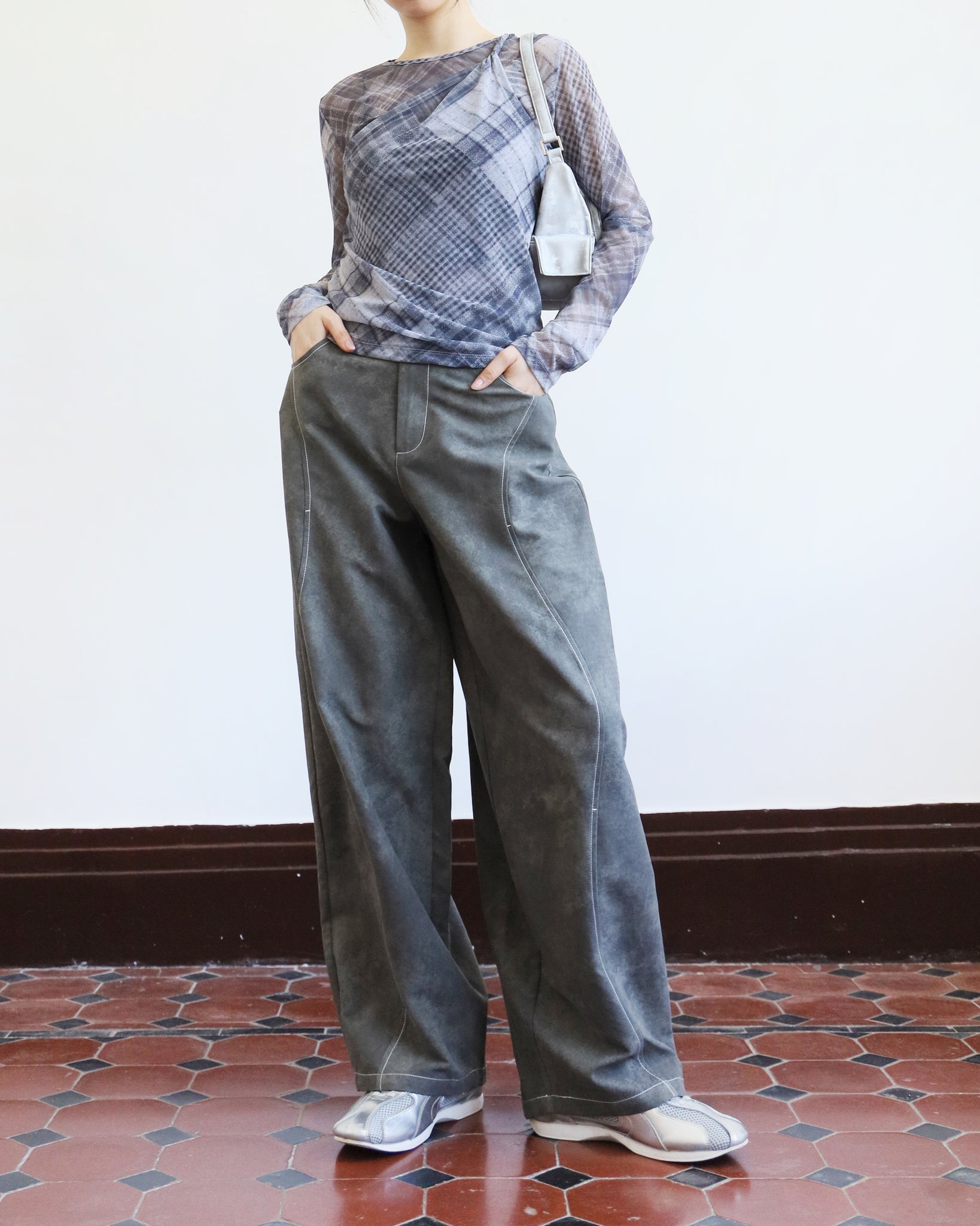 Checker Layer Mesh Top (2 color)