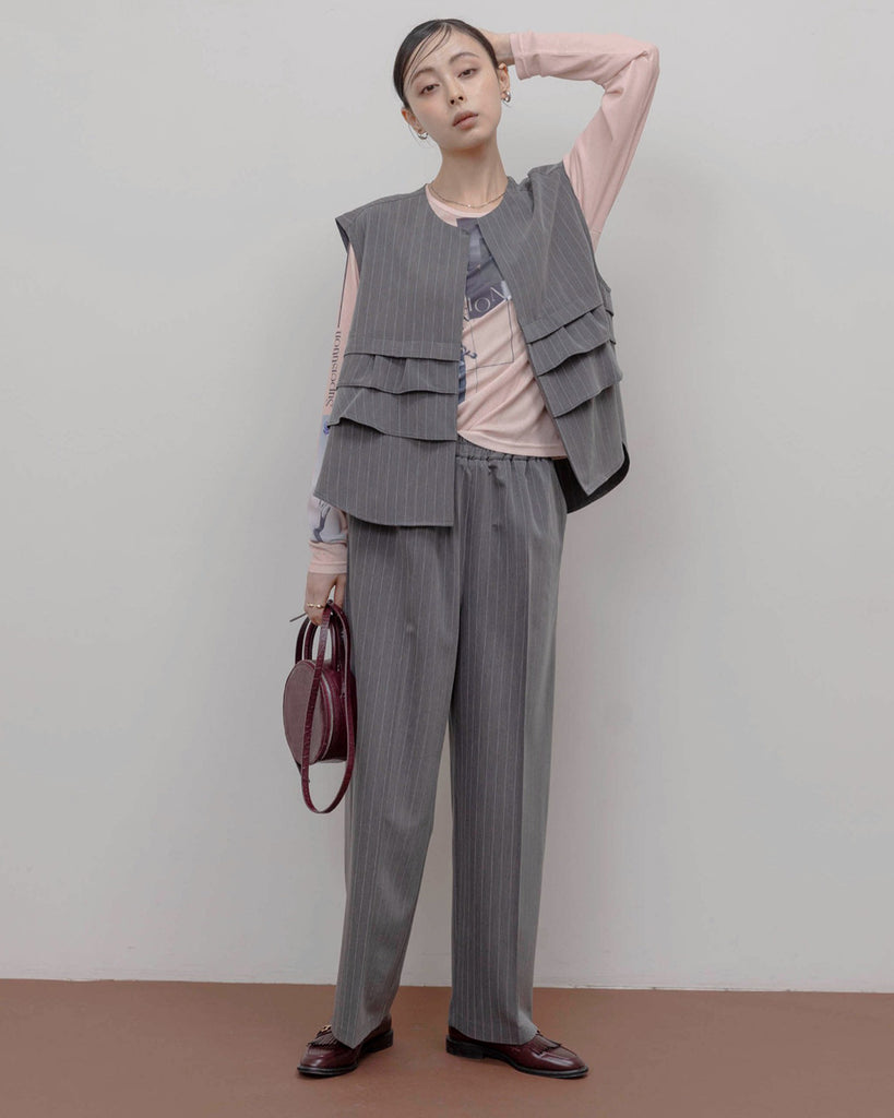 JAPAN BRAND - Ruffle Layer Vest + Pants (Set) | 2 Colors