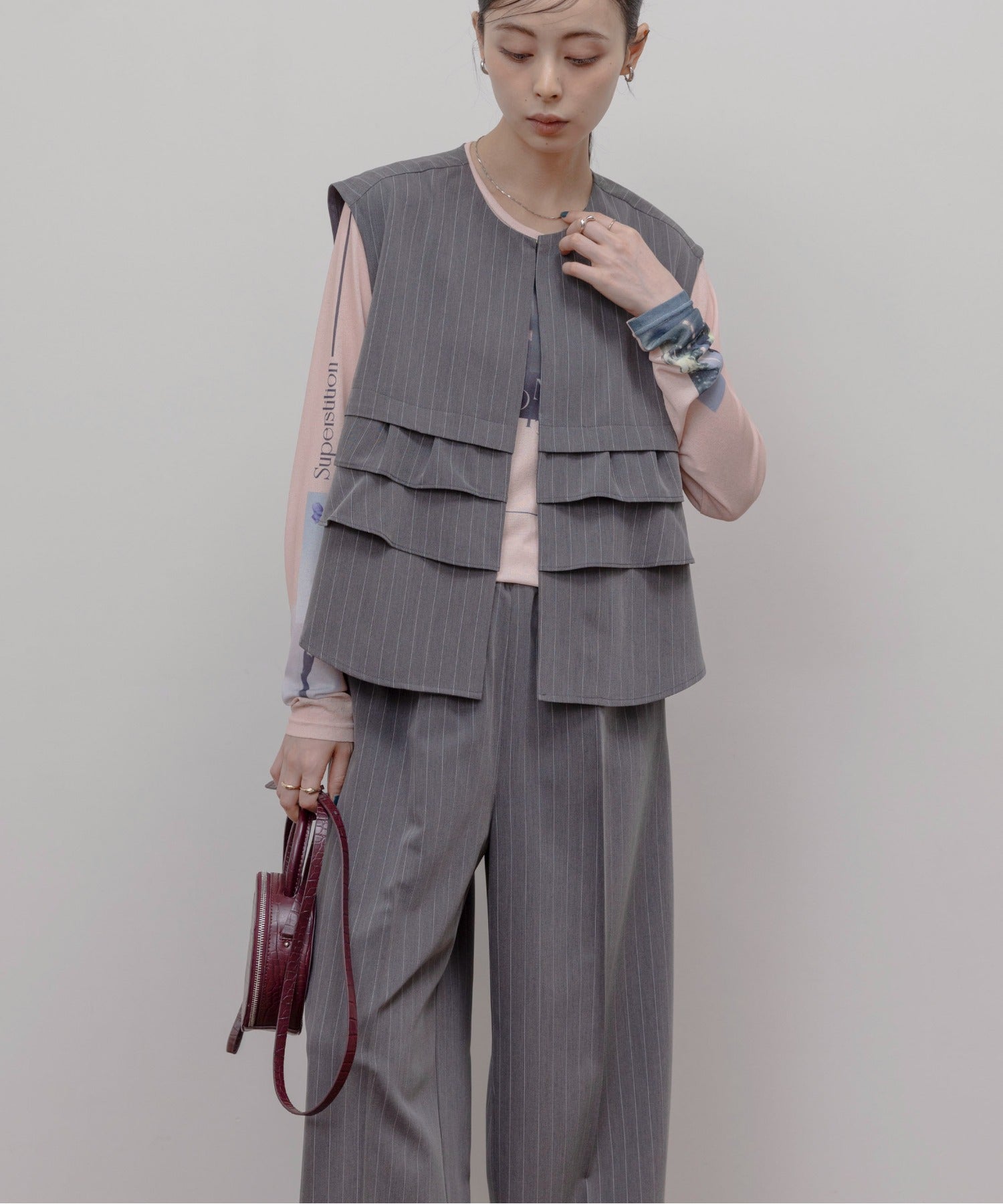 JAPAN BRAND - Ruffle Layer Vest + Pants (Set) | 2 Colors