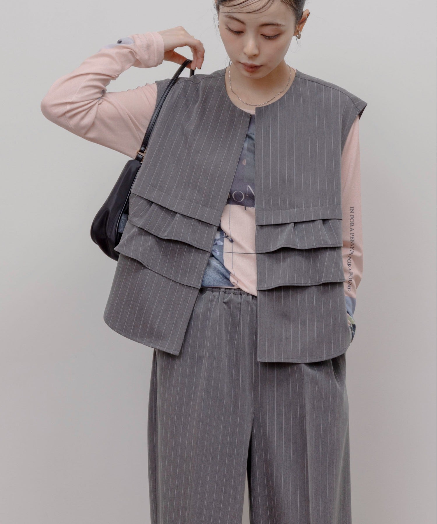 JAPAN BRAND - Ruffle Layer Vest + Pants (Set) | 2 Colors