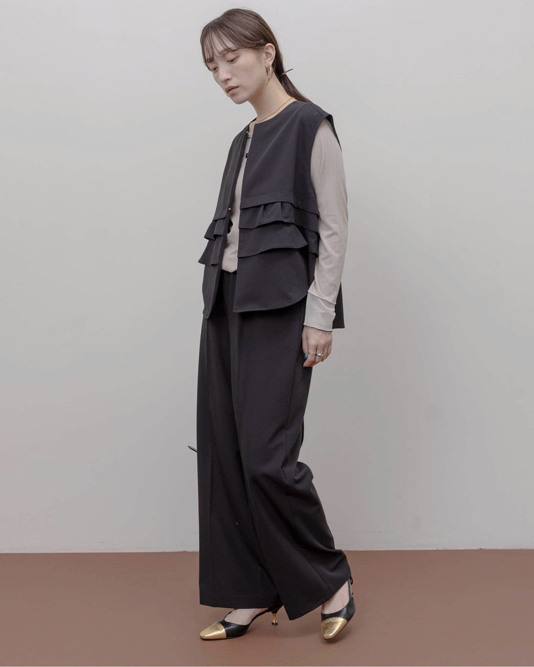 JAPAN BRAND - Ruffle Layer Vest + Pants (Set) | 2 Colors