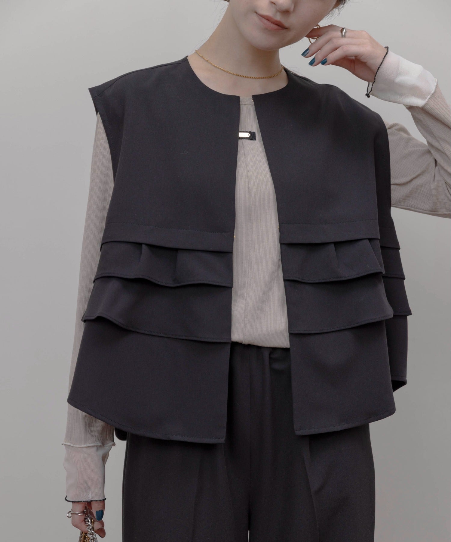 JAPAN BRAND - Ruffle Layer Vest + Pants (Set) | 2 Colors