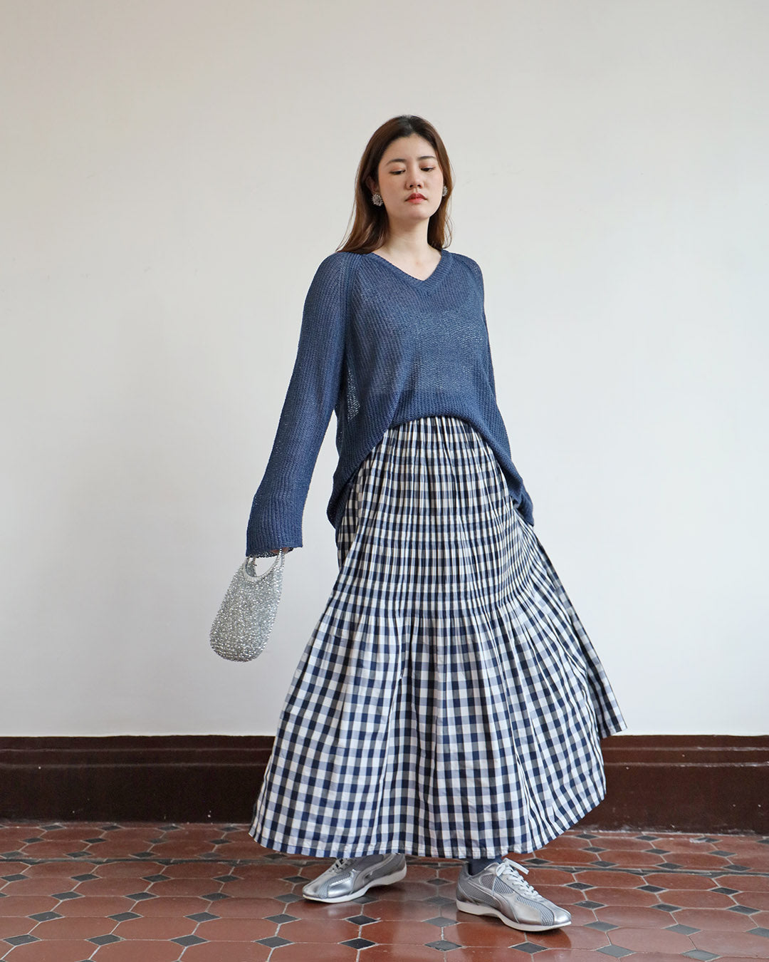 Checker Pleated Skirt (4 color)