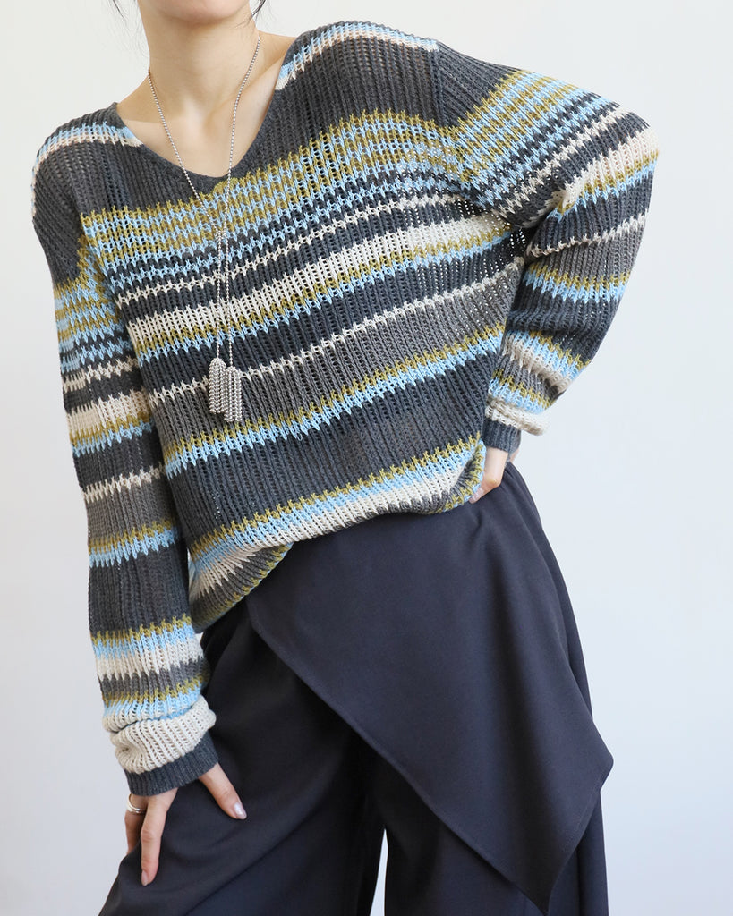 Mix Striped Knit Top