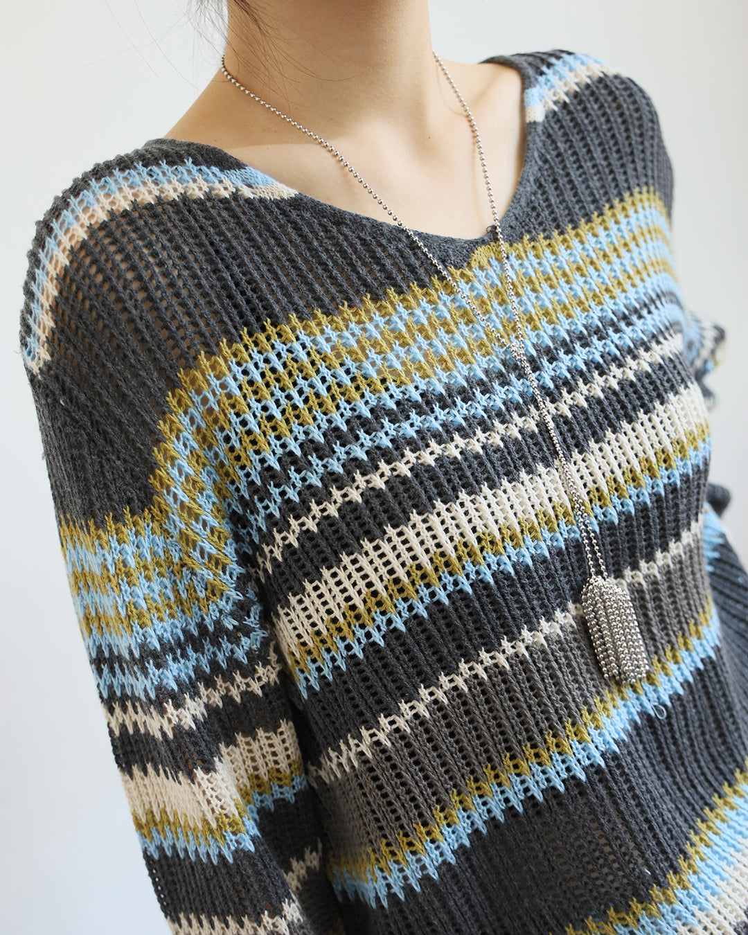 Mix Striped Knit Top