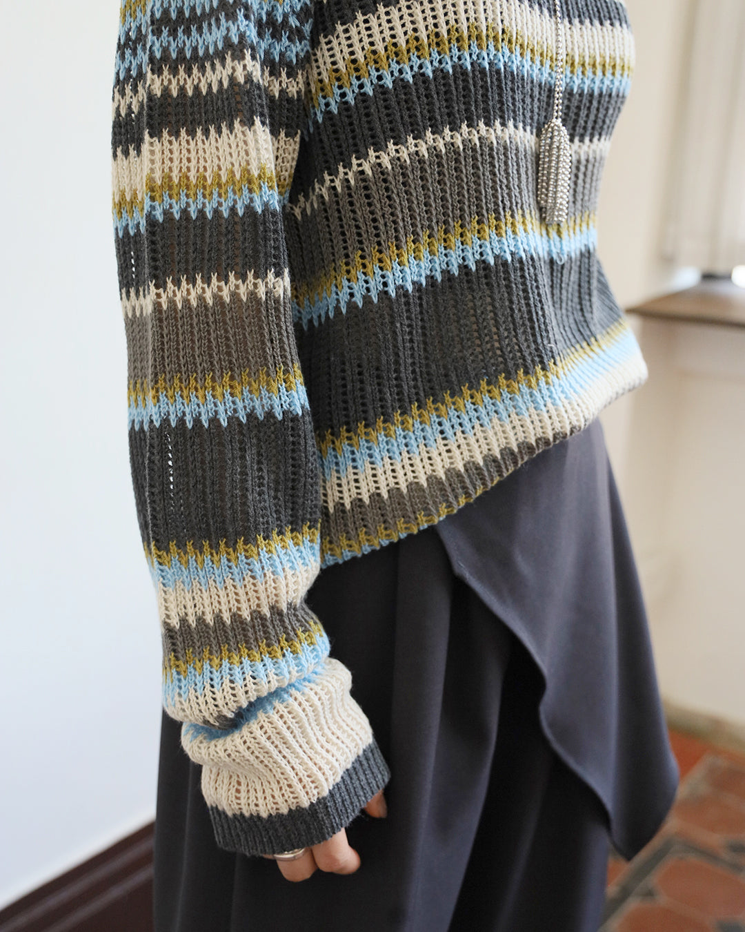 Mix Striped Knit Top