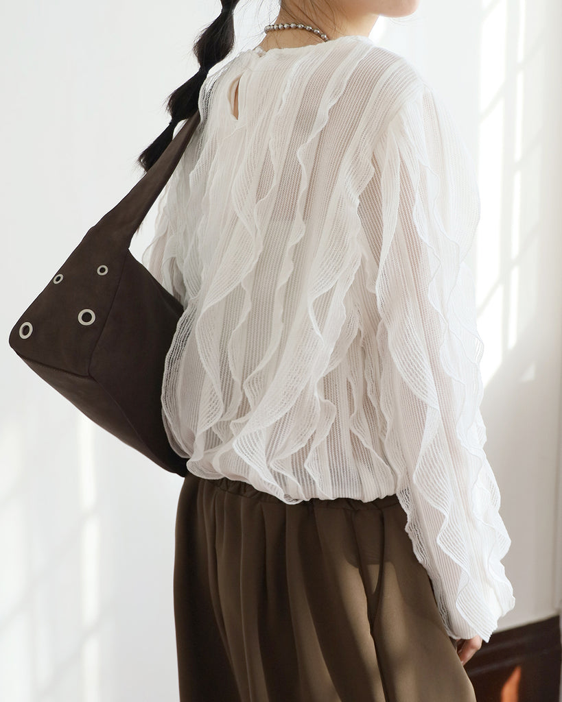 Ruffle Trimmed Top (2 colors)