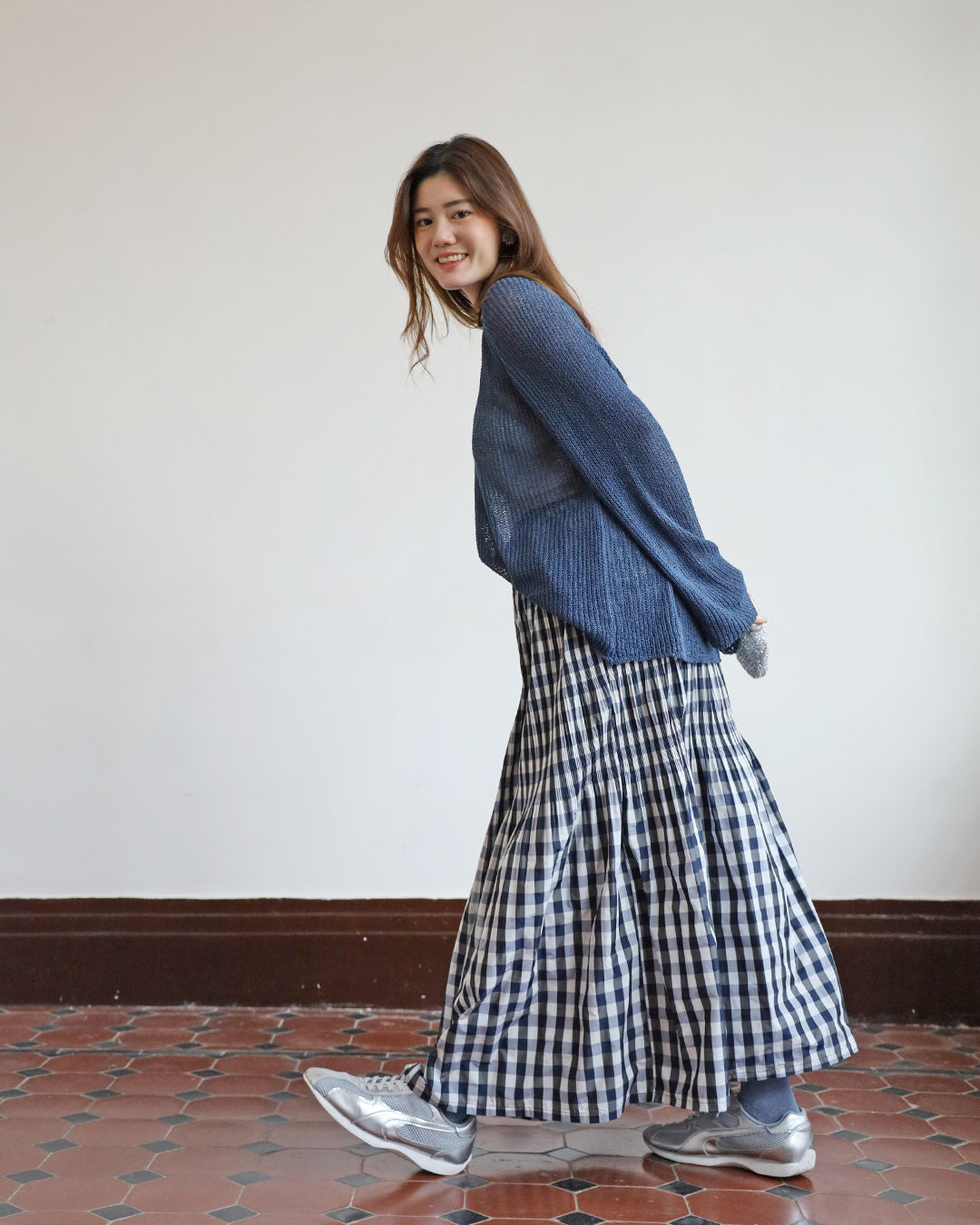 Checker Pleated Skirt (4 color)