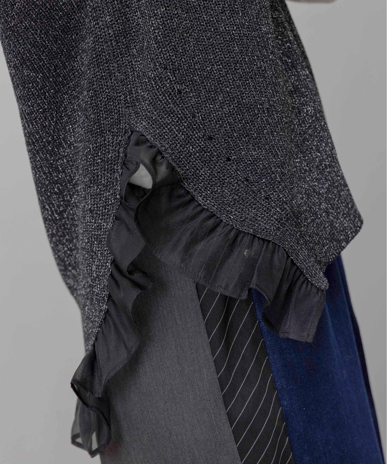 JAPAN BRAND - Metallic Mesh Trim Knitted Vest (3 Colors)