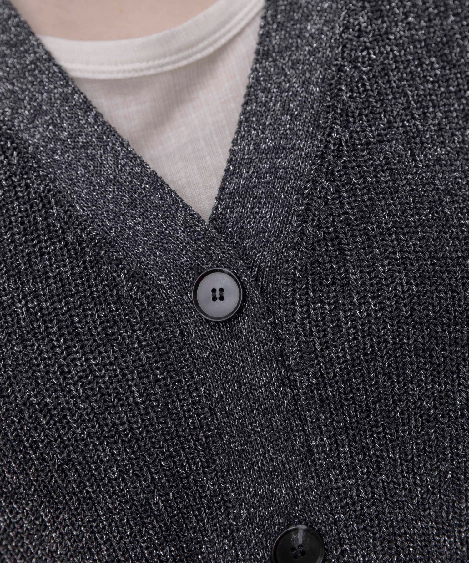 JAPAN BRAND - Metallic Mesh Trim Knitted Vest (3 Colors)