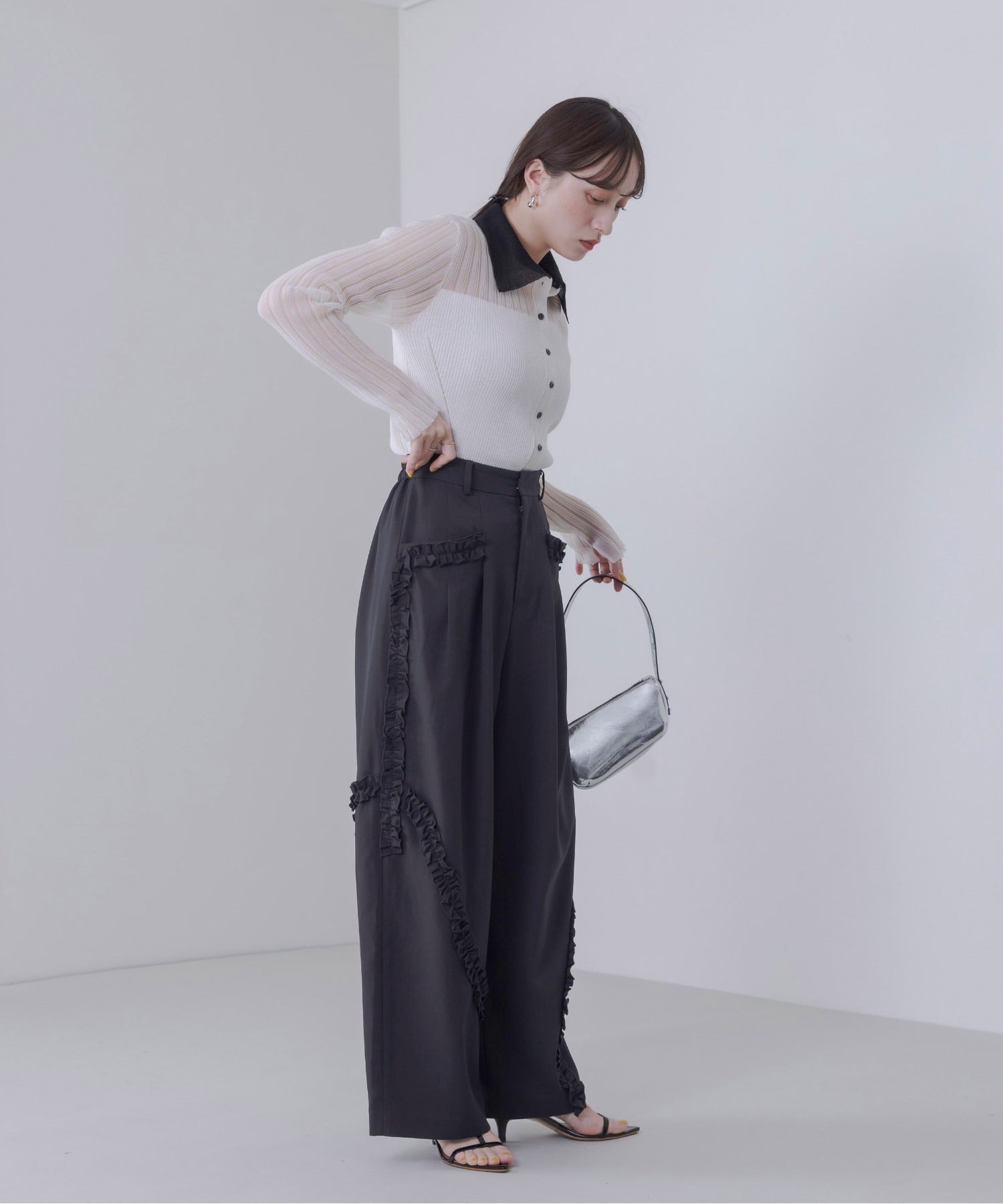 JAPAN BRAND - Ruffle Trimmed Pants (2 Colors)