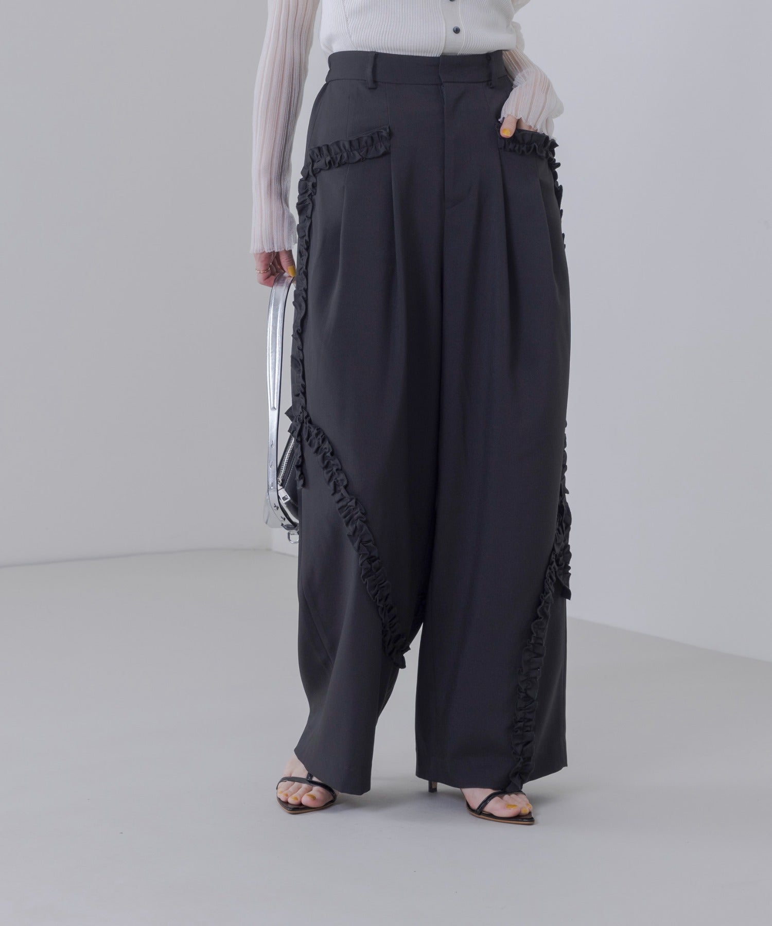 JAPAN BRAND - Ruffle Trimmed Pants (2 Colors)