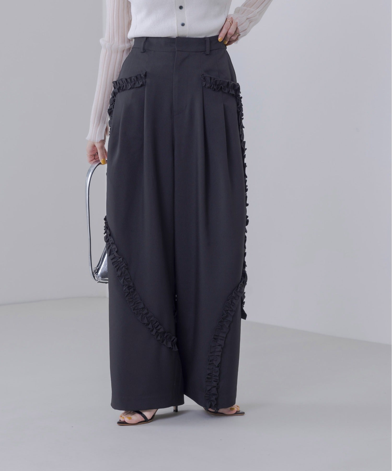 JAPAN BRAND - Ruffle Trimmed Pants (2 Colors)