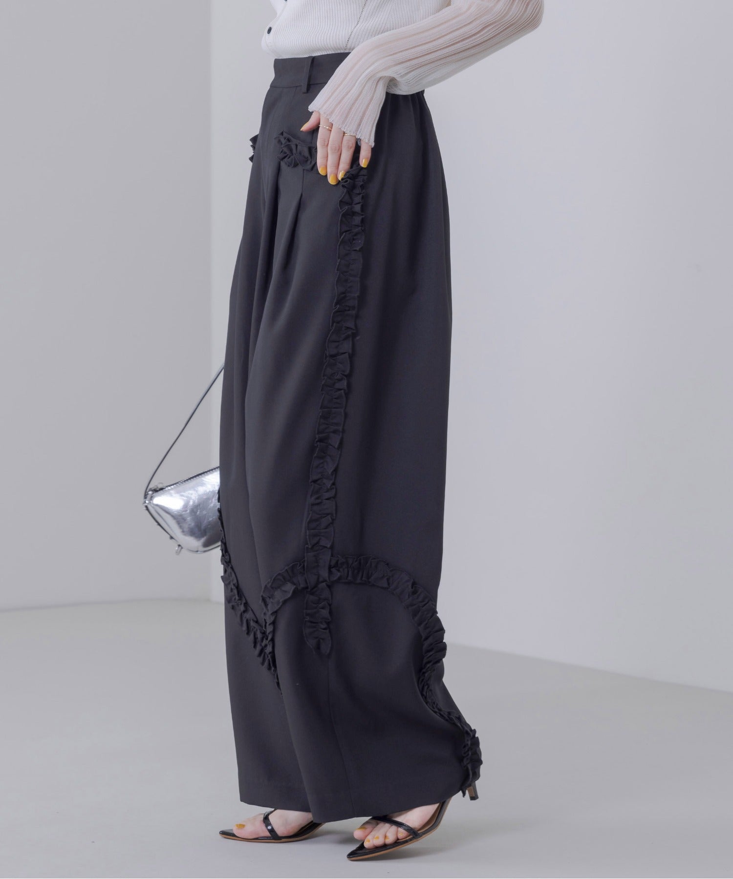 JAPAN BRAND - Ruffle Trimmed Pants (2 Colors)
