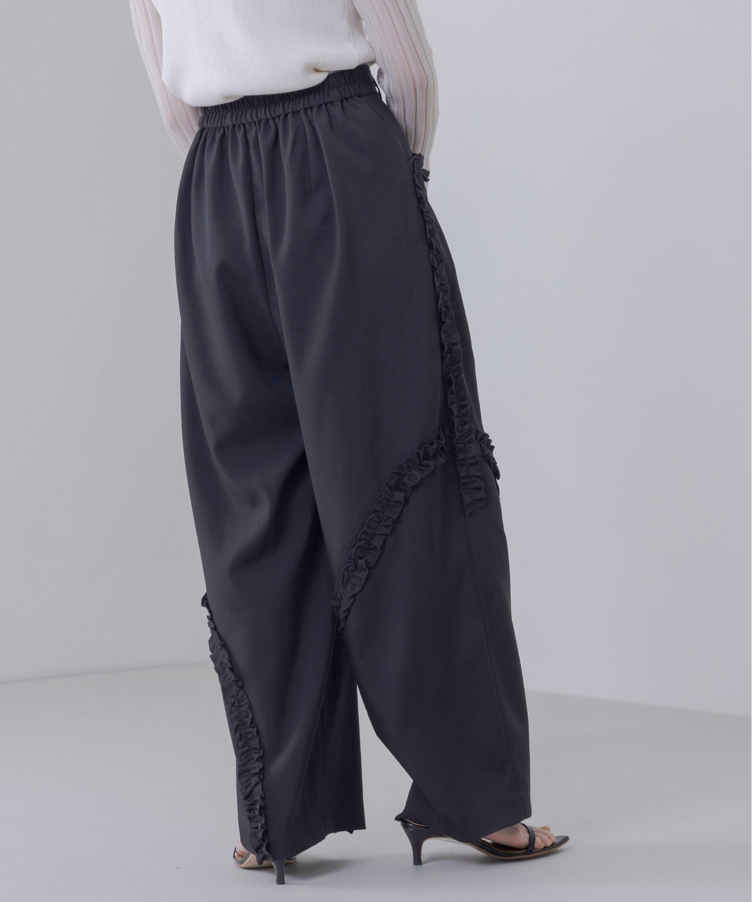JAPAN BRAND - Ruffle Trimmed Pants (2 Colors)