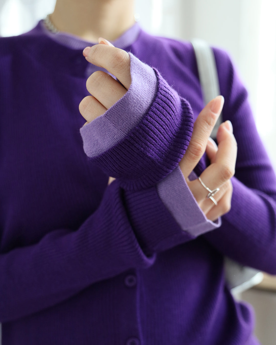 2 Tone Layered Cardigan