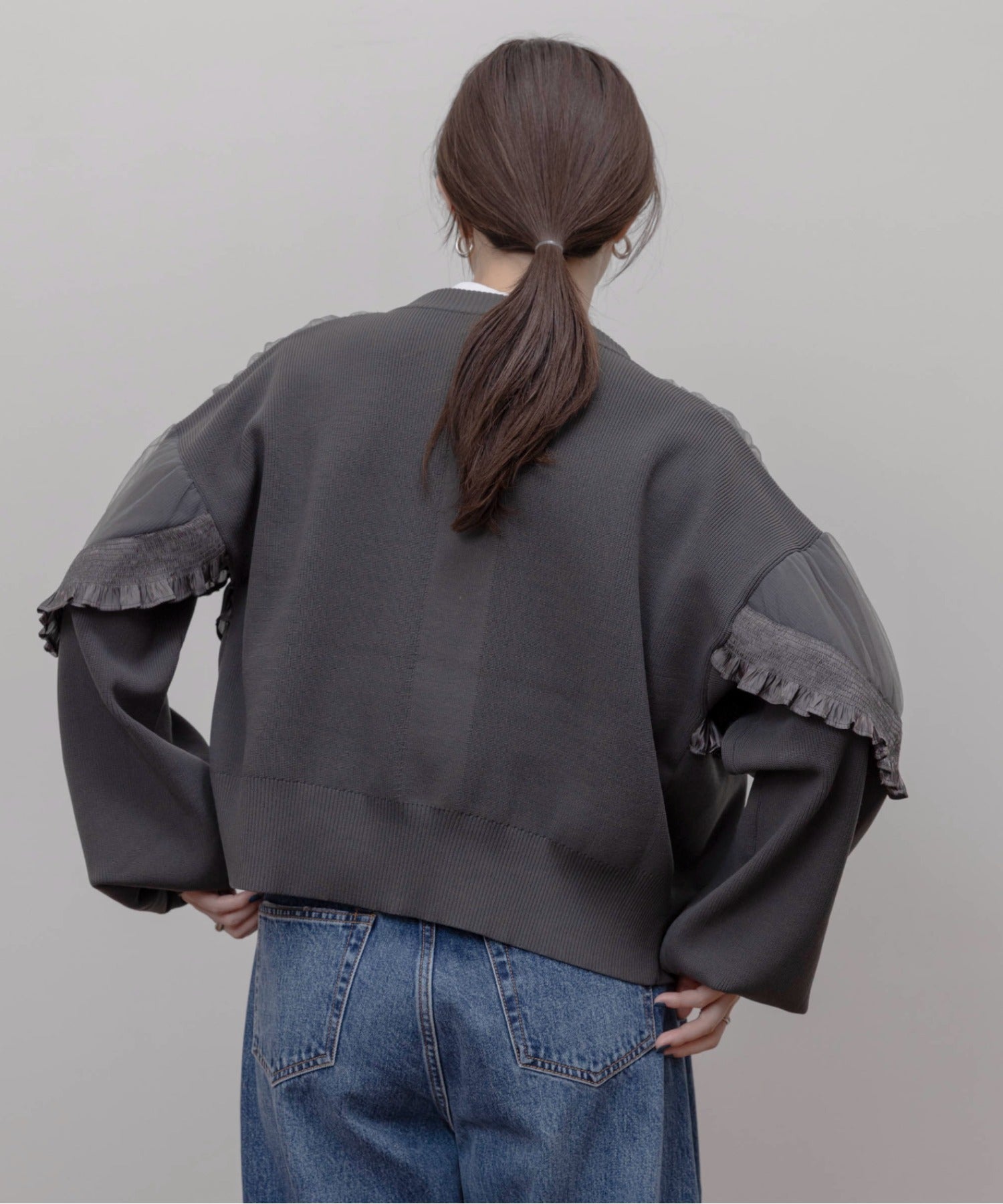 JAPAN BRAND - Mesh Layer Ruched Jacket (2 Colors)