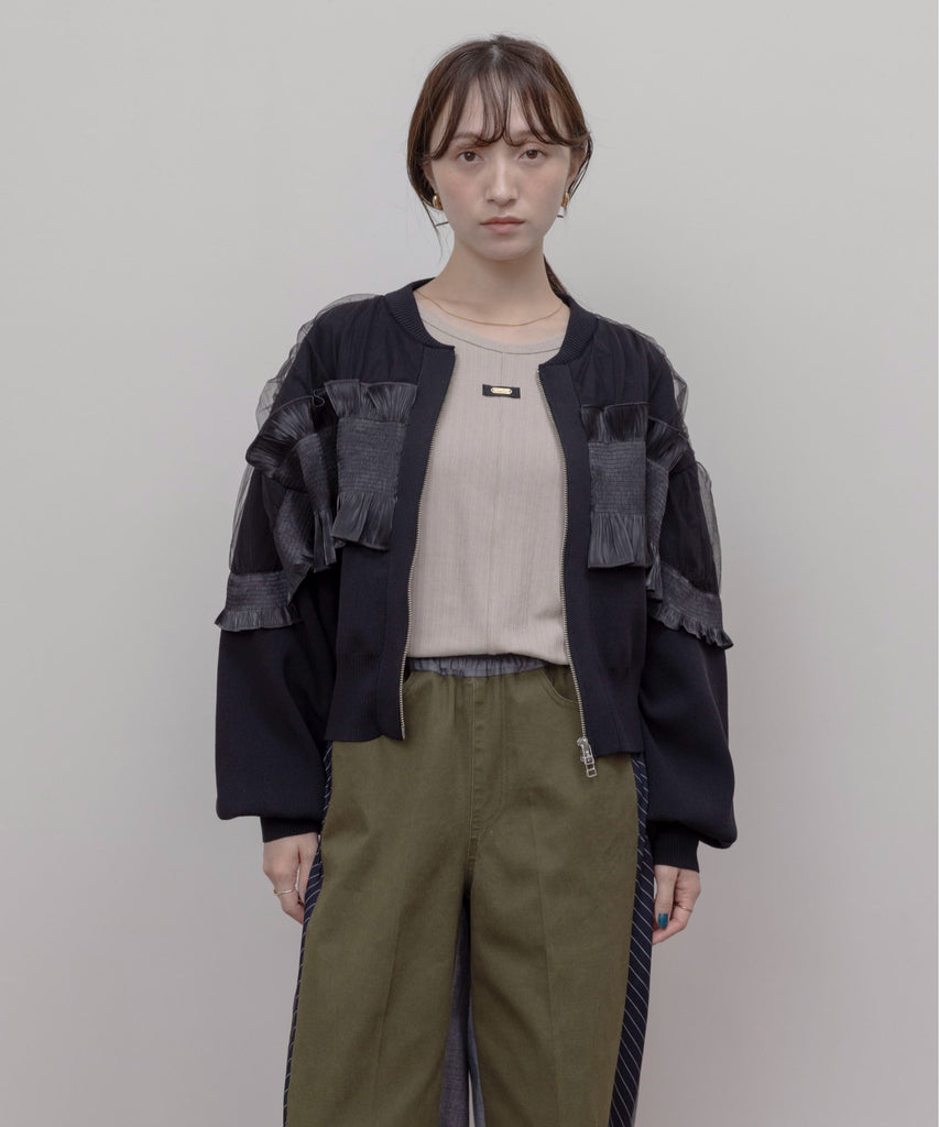 JAPAN BRAND - Mesh Layer Ruched Jacket