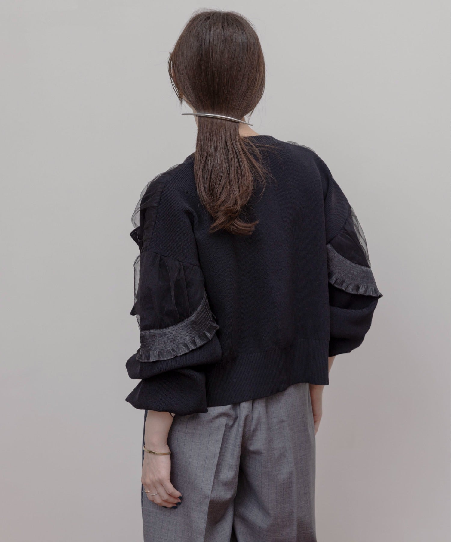 JAPAN BRAND - Mesh Layer Ruched Jacket (2 Colors)