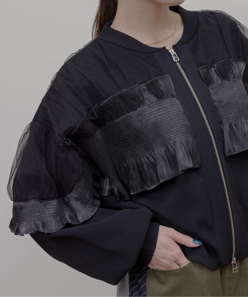 JAPAN BRAND - Mesh Layer Ruched Jacket