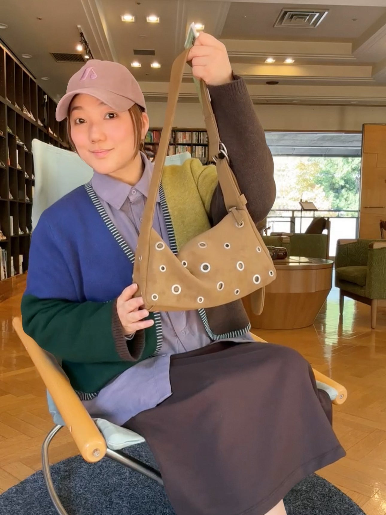 Faux Suede Eyelet Bag (3 color)